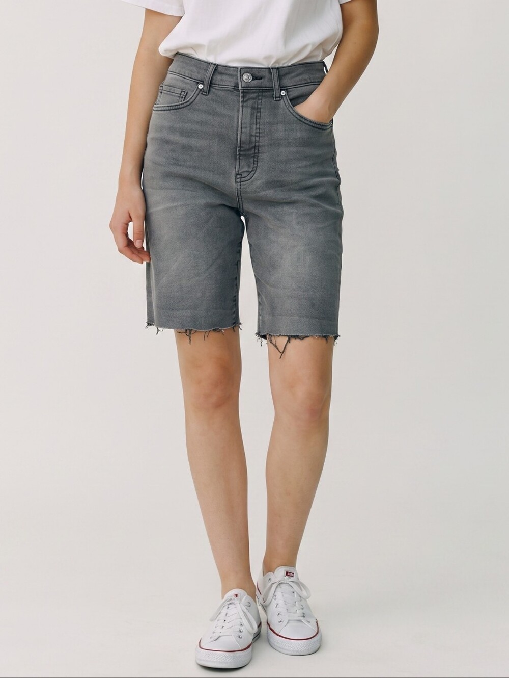 Express High Rise Bermuda Shorts 8"